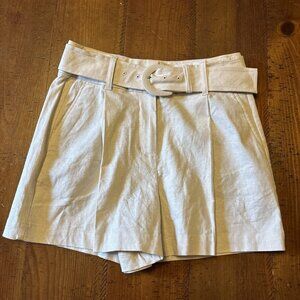 Express Linen Shortie High rise Shorts Beige Size 2 New
